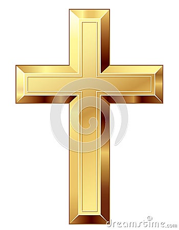 Gold cross Vector Illustration