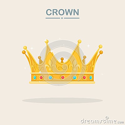 Gold crown on background Vector Illustration