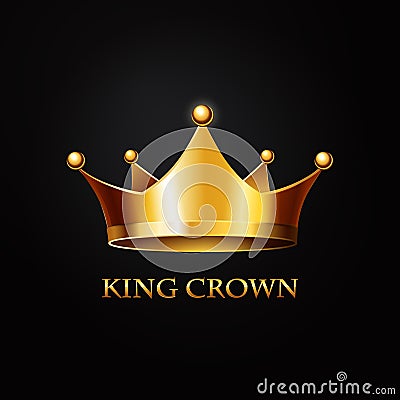 Gold Crown on black Vector Illustration