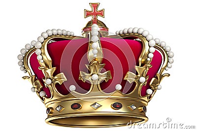 Gold crown with gems Stock Photo