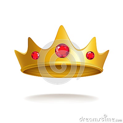 Gold crown isolated on white background. Vector image Vector Illustration