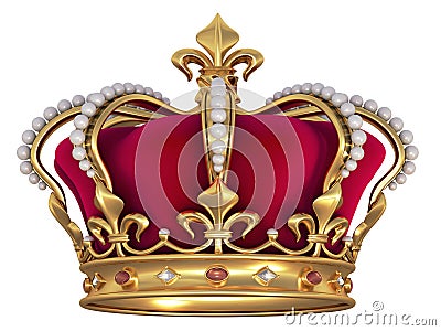 Gold crown with jewels Stock Photo