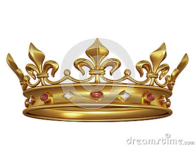 Gold crown with jewels Stock Photo