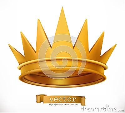 Gold crown. King. vector icon Vector Illustration