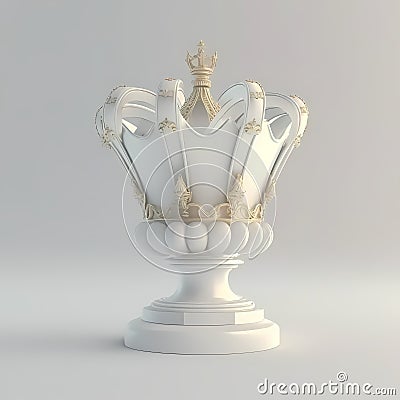 Gold Crown Statue. Generative AI Stock Photo
