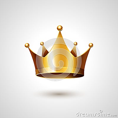 Gold Crown On White Background Vector Illustration