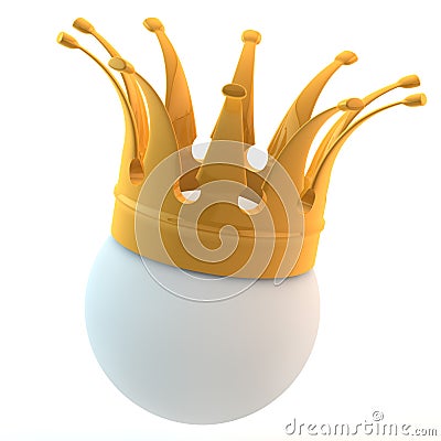 Gold crown on white sphere Stock Photo