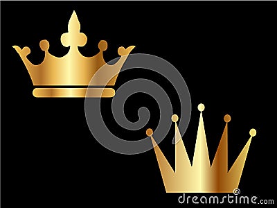 Gold Crowns Vector Illustration