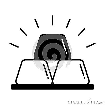 Gold cubes Half Glyph Style vector icon which can easily modify or edit Vector Illustration
