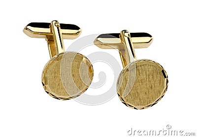 Gold cuff link Stock Photo