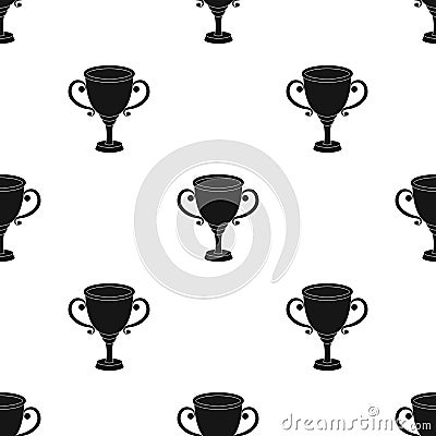 Gold Cup for the first place.The award winner of the racing competition.Awards and trophies single icon in black style Vector Illustration