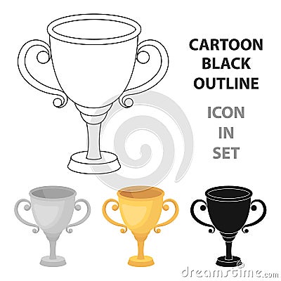 Gold Cup for the first place.The award winner of the racing competition.Awards and trophies single icon in cartoon style Vector Illustration