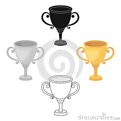 Gold Cup for the first place.The award winner of the racing competition.Awards and trophies single icon in cartoon style Vector Illustration