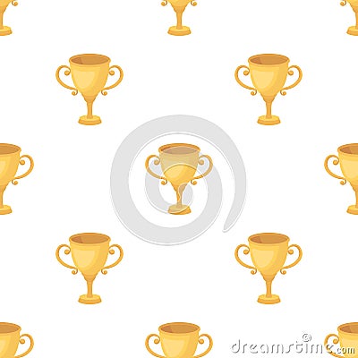 Gold Cup for the first place.The award winner of the racing competition.Awards and trophies single icon in cartoon style Vector Illustration