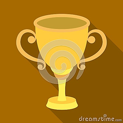 Gold Cup for the first place.The award winner of the racing competition.Awards and trophies single icon in flat style Vector Illustration