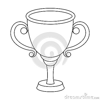 Gold Cup for the first place.The award winner of the racing competition.Awards and trophies single icon in outline style Vector Illustration