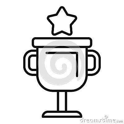 Gold cup product icon outline vector. Design service marketing Stock Photo