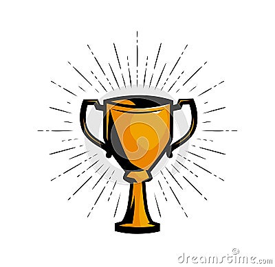 Gold cup winner, achievement award vector illustration Vector Illustration