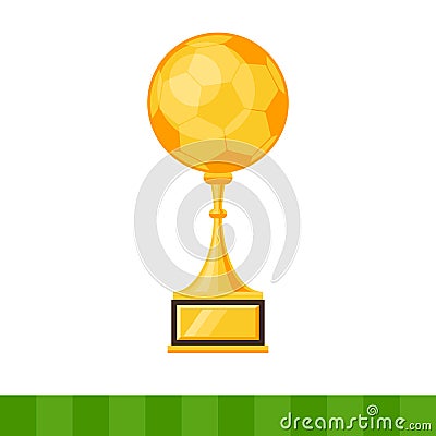 Gold Cup of the winner, soccer ball Vector Illustration