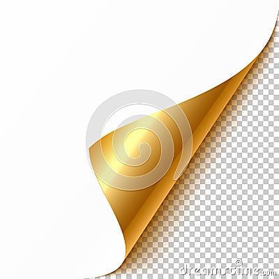 Gold curled corner Vector Illustration