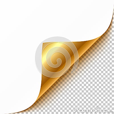 Gold curled corner Vector Illustration