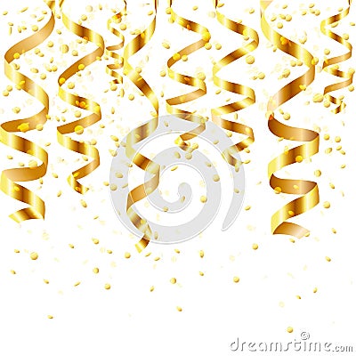 Gold Curling Stream Vector Illustration