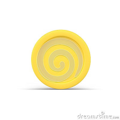 Gold 3d coin. Simple yellow precious metal circle Vector Illustration