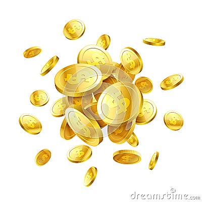 Gold 3d coins Vector Illustration