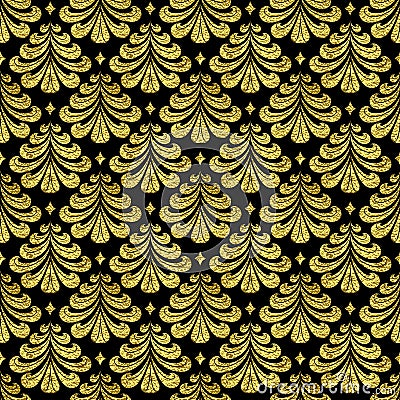 Gold Damascus pattern Vector Illustration