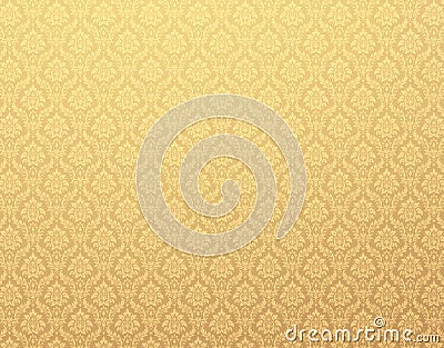 Gold damask pattern background Stock Photo