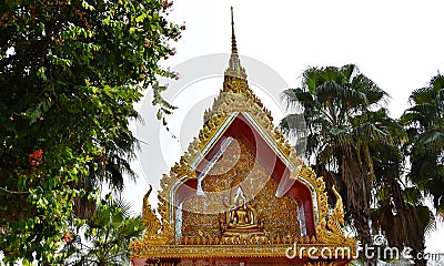 Gold decorated temple in Thailand Stock Photo