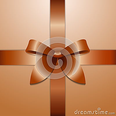 Gold decorative bow Vector illustration Vector Illustration