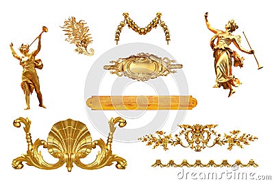 Gold details from France on a white Stock Photo