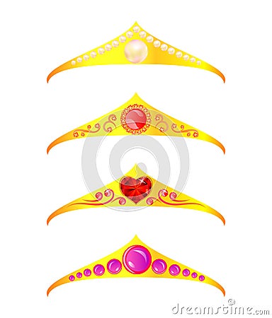 Gold diadems Vector Illustration