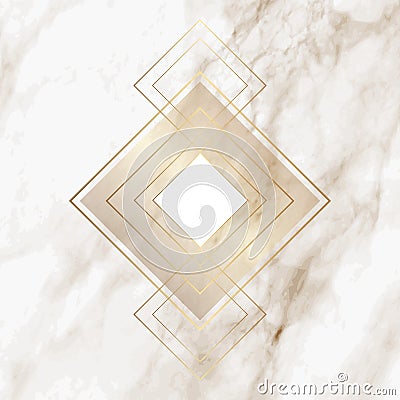 Gold diamond pattern on elegant marble texture Vector Illustration