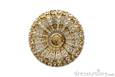 Gold and diamonds circle Cartoon Illustration