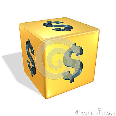 Gold Dice Stock Photo