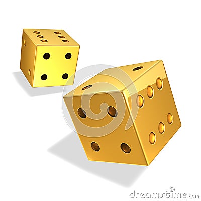 Gold Dice Stock Photo