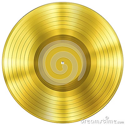 Gold disc music award isolated Stock Photo