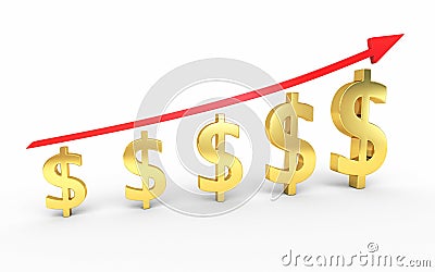 Gold dollar signs graphic Stock Photo