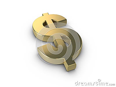 Gold dollar symbol Stock Photo