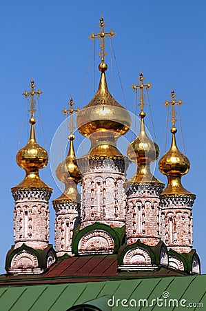 Gold domes of the Ryazan Kremlin Stock Photo