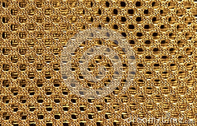 Gold double shiny braided metal mesh Stock Photo