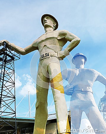 Gold driller front and back , Tulsa Oklahoma USA Editorial Stock Photo