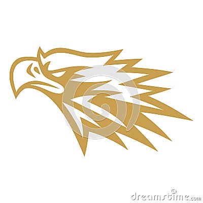 Gold Eagle Golden Falcon Logo Design Vector Vector Illustration