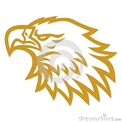 Gold Eagle Hawk Golden Falcon Logo Design Vector Art Template Vector Illustration