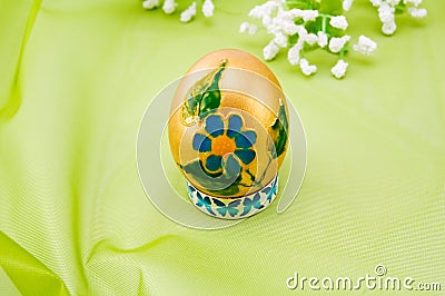 Gold Easter egg. Stock Photo