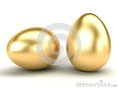 Gold Easter eggs Stock Photo