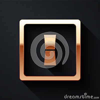 Gold Electric light switch icon isolated on black background. On and Off icon. Dimmer light switch sign. Concept of Vector Illustration