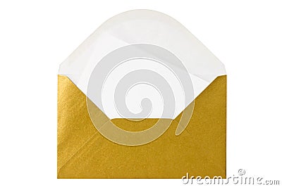 Gold envelope with blank letter Stock Photo